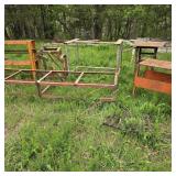 Large Lot of Metal Tables / Frames w/ Long Cart
