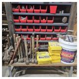 Bench, Hammers, & Shelf Contents: Hardware