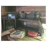 Older Bench Grinders, Battery Chargers, Lights +