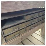 Green Metal Organizer w/ Drill Bits