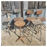 Lot of Industrial Shop Chairs & Stools