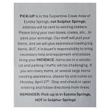 Pick-up Notice / Instructions