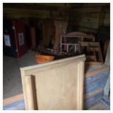 Large Lot of Pine Shelves & Decor w/ Frame
