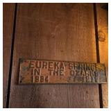 Small 1934 "Eureka Springs in the Ozarks" Sign