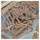 Pallet of Horseshoes, Rakes, & Pitchforks
