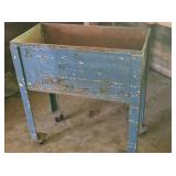 Old Steel Rolling Bin / Tank / Chest