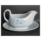 Geisha Light Blue Floral Spode Gravy Boat
