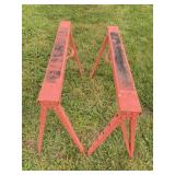 METAL COLLAPSABLE PORTABLE SAW HORSES W/