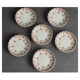 Fleur de Lys Brown Spode Butter Pats Set of 6