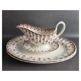 Fleur de Lys Brown Spode Gravy Boat &