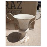 NOS 6 Distressed Metal Urn Planters