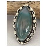 Dyed Onyx Marquise Ring 925 Sterling Silver