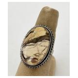 Picture Jasper Sterling Silver Ring Sz 8  Weighs
