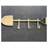 Garden Themed Metal Shovel Spade Wall Mount Coat