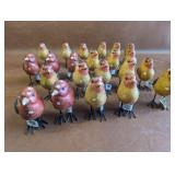 22 Bird Figurines Red and Yellow