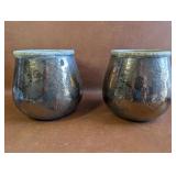 2 Stoneware Planters with Copper Glaze