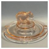 Pink Depression Glass Elephant Ashtray L E