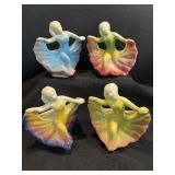 4 Vintage Dancing Lady Planters Shawnee ? Hull ?