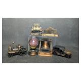 6 Vintage Die-Cast Metal Mini Pencil Sharpeners