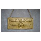 Vintage Cast Iron Public Telephone 5ï¿½ Hanging