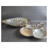 Vtg Wallace Silver Plate Clam Shell Serving Tray