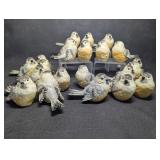 21 Piece Decorative Song Bird Figurines, Resin