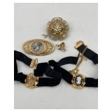 FASHION JEWELRY, CHOKERS, BROOCHES, CAMEOS &