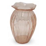 Pink depression vase Adam pattern Jeannette