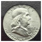 1952 FRANKLIN SILVER HALF DOLLAR