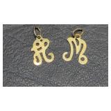 14K Yellow Gold Letter Charms