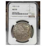 1921 S Morgan Silver Dollar NGC AU 55