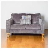 Gray Fabric Nail Head Trim Sofa w/ Ball & Claw