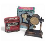 Vtg Diecast Pencil Sharpener & Laxative Tin