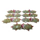 7 Cardinal on Leaf Divided Dishes