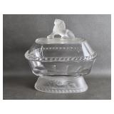 Antiq. Gillinder & Sons Frosted Lion Compote Jar