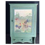 HANGING KITCHEN/BATH CABINET/COATRACK W/ ROOSTERS