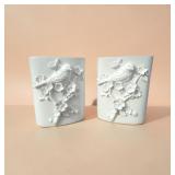 Bird on Branch Oval Vases, Resin