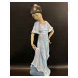 15 Inch Girl in Long Blue Dress Figurine Ceramic