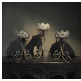 NWT Ornate Wrought Iron Candle Holders