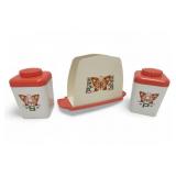 Vtg Salt Pepper and Napkin Holder, 1960s Plastic