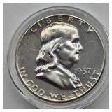 1957 FRANKLIN SILVER HALF DOLLAR