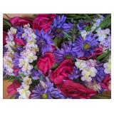 Large Lot 60+ Piece Mixed Faux Flowers Bouquets
