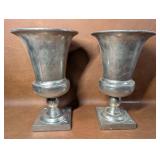 2 Cast Aluminum Urn Planters