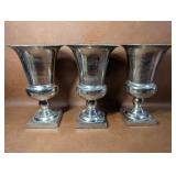 3 Metal Urn Style Planters