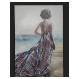 Embellished Print on Canvas Multi Medium  Gilr in