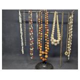 Vintage Costume Jewelry Necklaces (display not