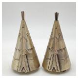 Sterling Silver TeePee Salt & Pepper Shakers 160g