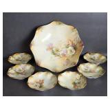 Antique RS Prussia Floral Scalloped Edge Bowls
