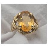 14K Gold & Citrine Ladies' Ring 6.7g