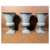 Painted Metal Urn Planters